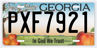 GA license plate PXF7921