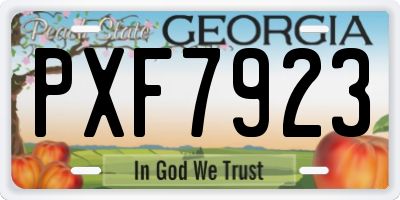 GA license plate PXF7923