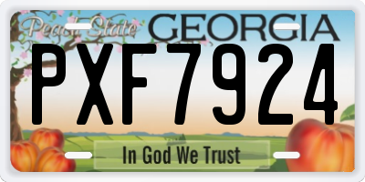 GA license plate PXF7924