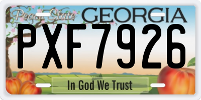 GA license plate PXF7926