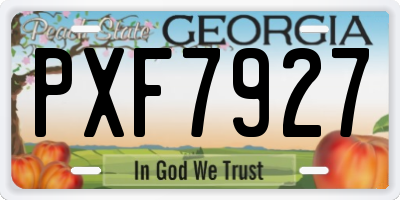 GA license plate PXF7927