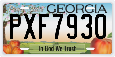 GA license plate PXF7930