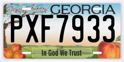 GA license plate PXF7933