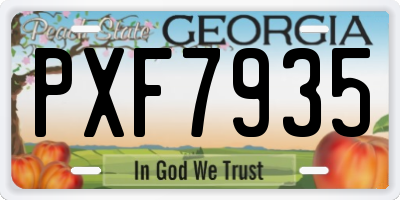 GA license plate PXF7935