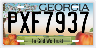 GA license plate PXF7937