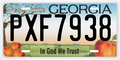 GA license plate PXF7938
