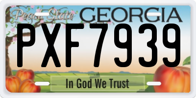 GA license plate PXF7939