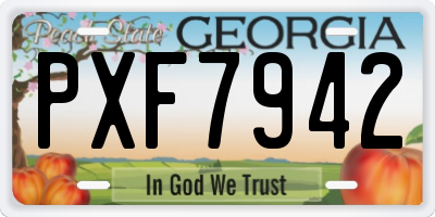 GA license plate PXF7942