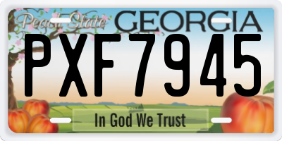 GA license plate PXF7945
