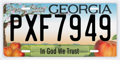 GA license plate PXF7949