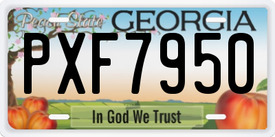 GA license plate PXF7950
