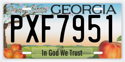 GA license plate PXF7951