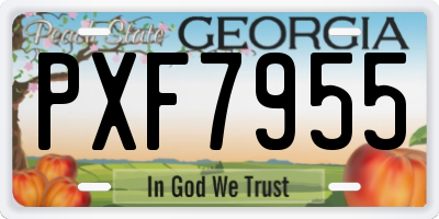GA license plate PXF7955
