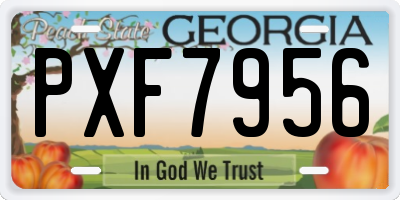 GA license plate PXF7956