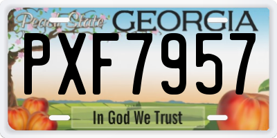GA license plate PXF7957