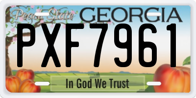GA license plate PXF7961