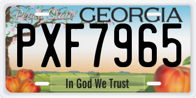 GA license plate PXF7965