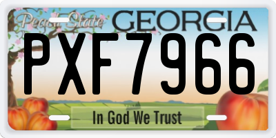 GA license plate PXF7966