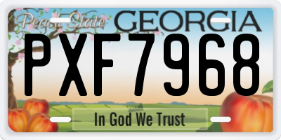 GA license plate PXF7968