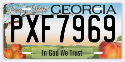 GA license plate PXF7969