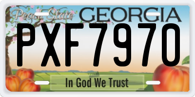 GA license plate PXF7970