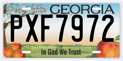 GA license plate PXF7972