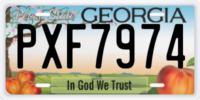 GA license plate PXF7974