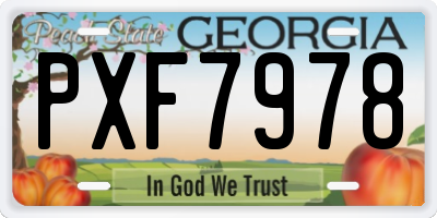 GA license plate PXF7978