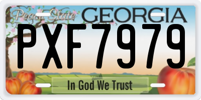 GA license plate PXF7979