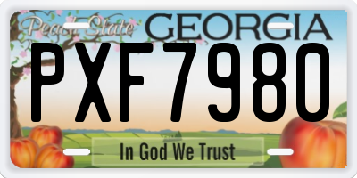 GA license plate PXF7980