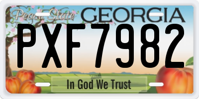 GA license plate PXF7982