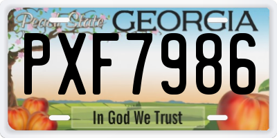 GA license plate PXF7986