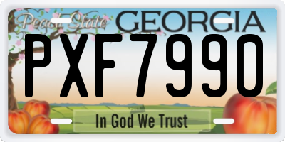 GA license plate PXF7990