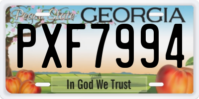 GA license plate PXF7994