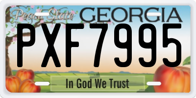GA license plate PXF7995