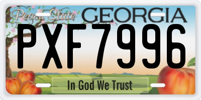 GA license plate PXF7996
