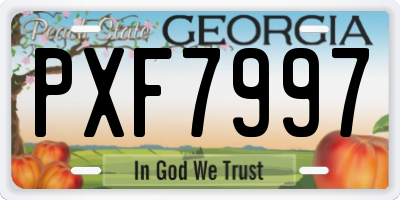 GA license plate PXF7997