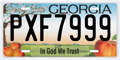 GA license plate PXF7999