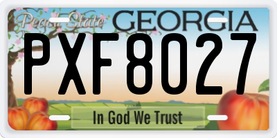 GA license plate PXF8027