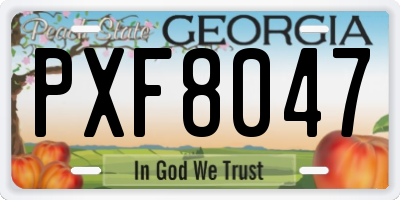 GA license plate PXF8047