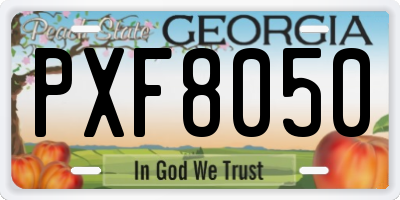 GA license plate PXF8050