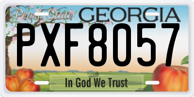 GA license plate PXF8057