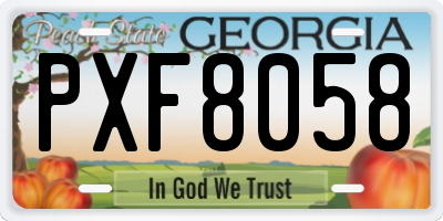 GA license plate PXF8058