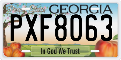 GA license plate PXF8063