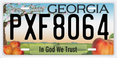 GA license plate PXF8064