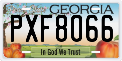 GA license plate PXF8066