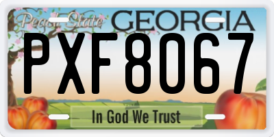 GA license plate PXF8067