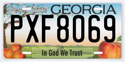 GA license plate PXF8069