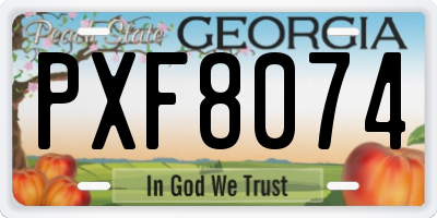 GA license plate PXF8074