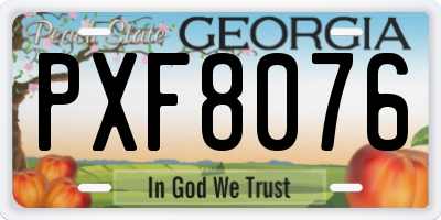 GA license plate PXF8076